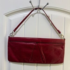 Hobo Red Leather Baguette (optional clutch)